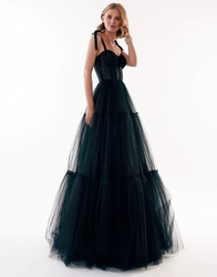 Dust luxusní černé šaty večerní společenské na ples 