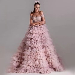 Dust luxusní růžové královské plesové šaty večerní společenské na ples