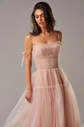 Dust luxusní pastelové šaty večerní společenské na ples 