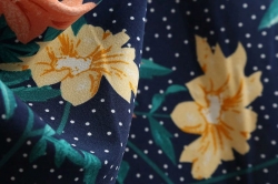krátké šaty s rukávy retro květované vintage 50´s 60´s květy s puntíky modré