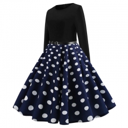 krátké šaty s rukávy retro  vintage 50´s 60´s modrobílé puntíkovné