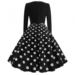   krátké šaty s rukávy retro  vintage 50´s 60´s černobílé puntíkované 