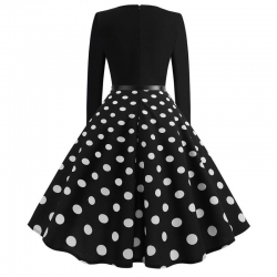   krátké šaty s rukávy retro  vintage 50´s 60´s černobílé puntíkované 