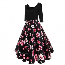 krátké šaty s rukávy retro  vintage 50´s 60´s  pin up květované