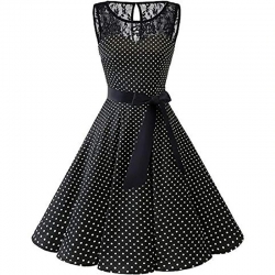 krátké šaty retro  vintage 50´s 60´s puntíček černá krajka