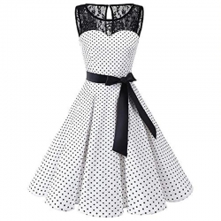 krátké šaty retro  vintage 50´s 60´s puntíček bílé krajka 