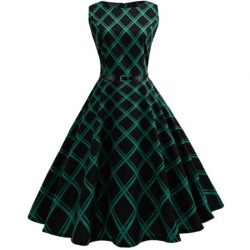 krátké šaty retro  vintage 50´s 60´s  zelená kostka