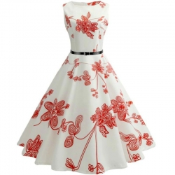 krátké šaty retro  vintage 50´s 60´s  vzory biločervená