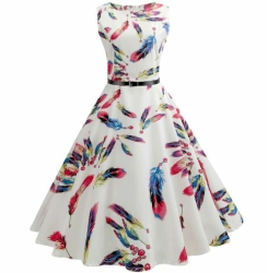 krátké šaty retro  vintage 50´s 60´s  vzory peříčka