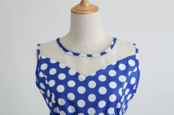 krátké šaty retro puntíkované vintage 50´s 60´s modré