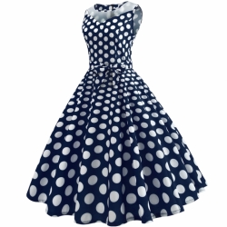 krátké šaty retro puntíkované vintage 50´s 60´s navy