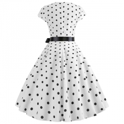 krátké šaty retro  vintage 50´s 60´s s krátkým rukávem bílé puntíček