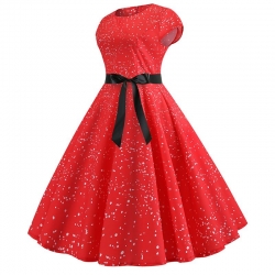 krátké šaty retro  vintage 50´s 60´s s krátkým rukávem červené