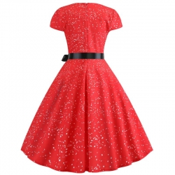 krátké šaty retro  vintage 50´s 60´s s krátkým rukávem červené