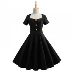 krátké šaty s rukávy retro  vintage 50´s 60´s černé