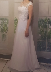bílé svatební šaty šifonové vintage s krajkou