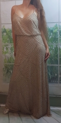 Adrianna Papell luxusní korálkové šaty pudrové