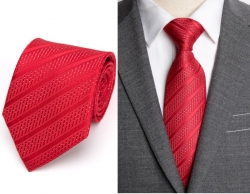 kravata pánská společenská červená pruh