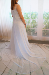 krajkové boho vintage svatební šaty bílé