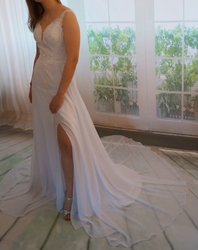 krajkové boho vintage svatební šaty bílé