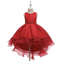 červené  luxusní šaty pro malou družičku Eva