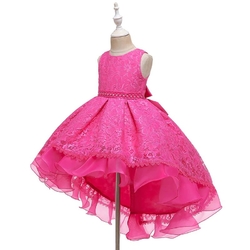 fuchsiové růžové  luxusní šaty pro malou družičku Eva 