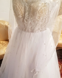 z Atiopa svatební šaty tylové s rukávy a perličkami