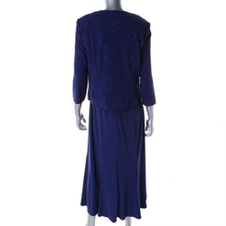 Atelier Danielle modré společenské šaty s kabátkem