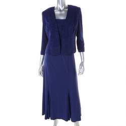 Atelier Danielle modré společenské šaty s kabátkem