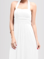 bílé šaty šifonové za krk