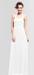 bílé šaty šifonové za krk