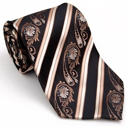 Luxusní hnědá kravata set s kapesníčkem a knoflíčky