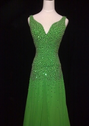 Citra zelené plesové šaty s korálky 
