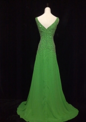 Citra zelené plesové šaty s korálky 