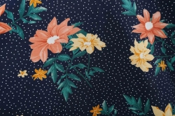 krátké šaty s rukávy retro květované vintage 50´s 60´s květy s puntíky modré