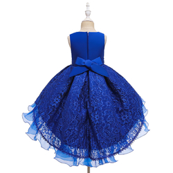 modré luxusní šaty pro malou družičku Eva 