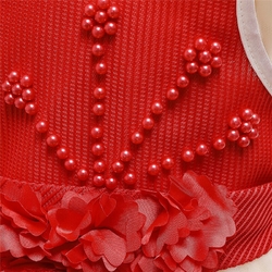 zdobené luxusní šaty pro malou družičku červená