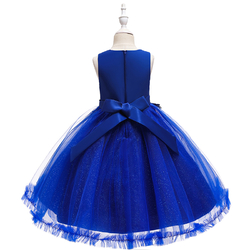modré luxusní šaty pro malou družičku Nela  