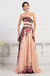 květované vintage dlouhé společenské šaty korzetové