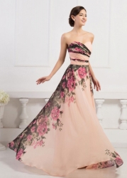 květované vintage dlouhé společenské šaty korzetové