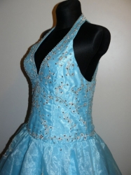 luxusní plesové šaty na míru - sexy - modré