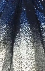 luxusní zářivé třpytivé plesové šaty večerní na ples modrostříbrné