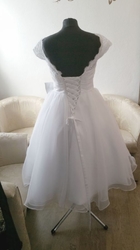 retro 50´s 60 ´s krátké bílé krajkové svatební šaty