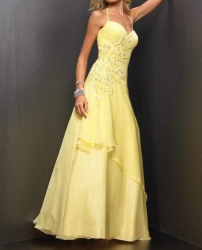 šaty na maturitní ples žluté Yvette