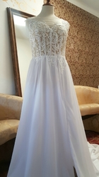  bílé svatební šaty sexy průsvitné s krajkou