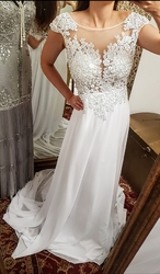 Boho bílé svatební šaty Esta