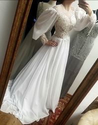 svatební šaty bílé s rukávy Bella