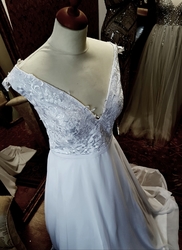 bílé svatební šaty šifonové na ramínka Atia