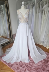 svatební bílé šaty boho šifonové Daniela