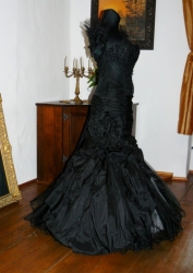 Vampire gothic černé plesové šaty